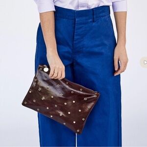 Clare V Leather Clutch with Tabs